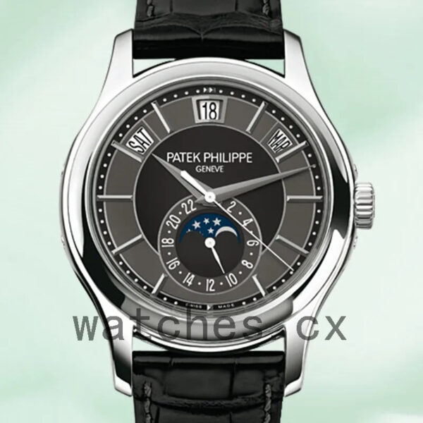 Patek Philippe Complications Men 5205G-010 40mm Leather Strap Automatic Replica Watches