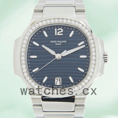 Patek Philippe Nautilus Ladies 32mm 7118/1200A-001 Blue Dial Silver-tone Replica Watches