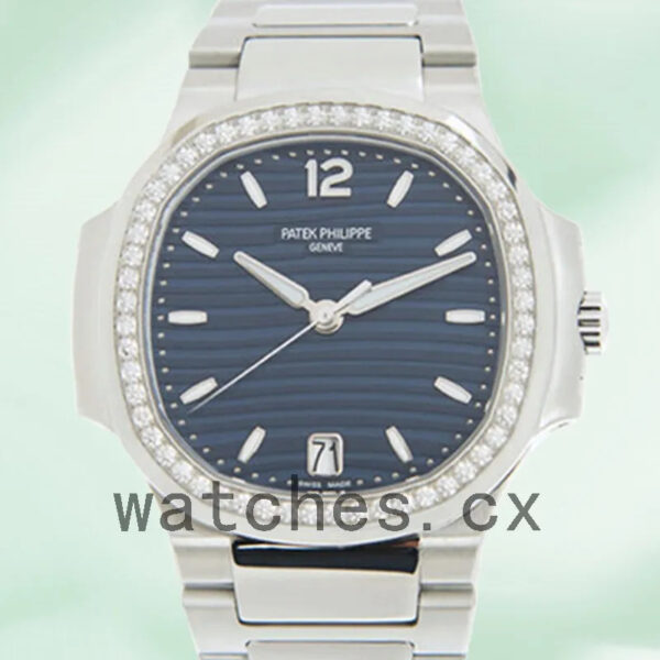 Patek Philippe Nautilus Ladies 32mm 7118/1200A-001 Blue Dial Silver-tone Replica Watches