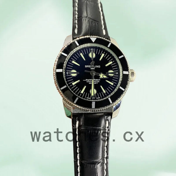 Replica Watches Breitling Superocean Heritage A10370121B1X2 Men’s 46mm Silver-tone Leather Strap