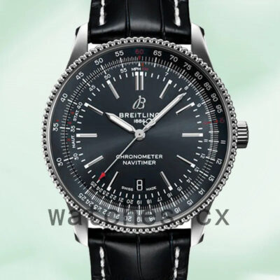 Breitling Navitimer Men’s A17326161C1P4 46mm Leather Strap Black Dial Replica Watches