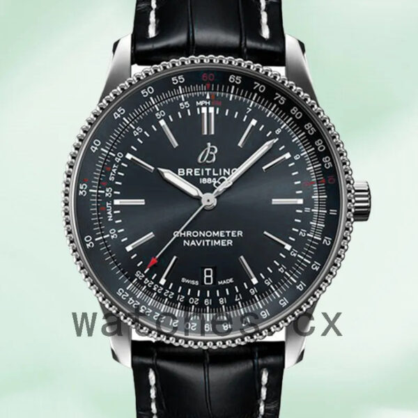 Breitling Navitimer Men’s A17326161C1P4 46mm Leather Strap Black Dial Replica Watches