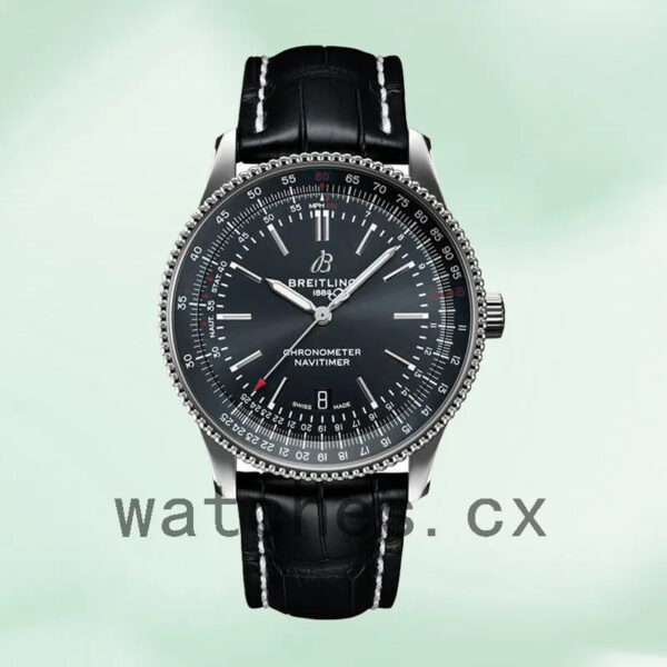 Breitling Navitimer Men’s A17326161C1P4 46mm Leather Strap Black Dial Replica Watches