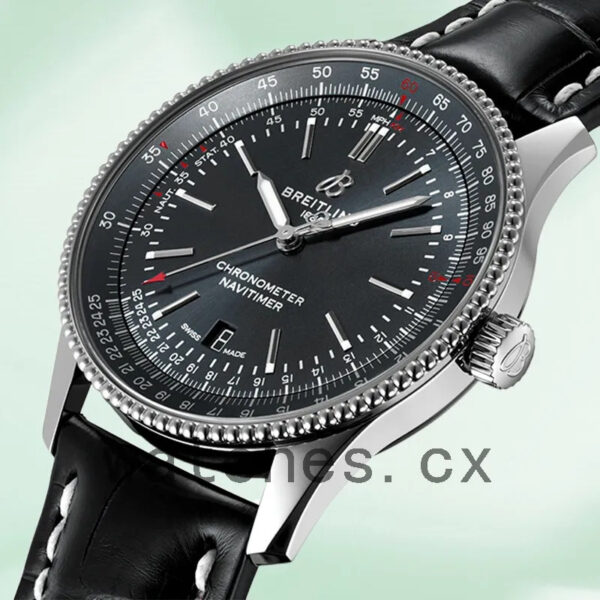 Breitling Navitimer Men’s A17326161C1P4 46mm Leather Strap Black Dial Replica Watches
