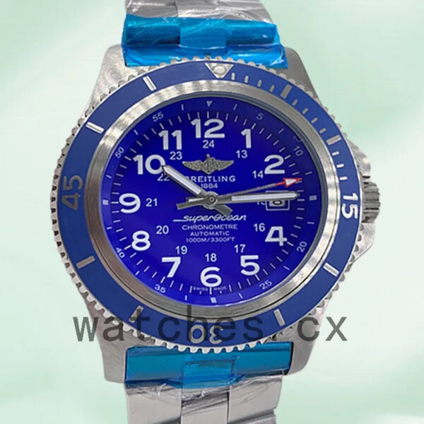Breitling Superocean A17365D11C1A1 46mm Men’s Silver-tone Blue Dial Replica Watches