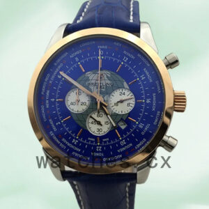 Breitling Transocean AB0510U4-002 Men’s 46mm Silver-tone Blue Dial Replica Watches