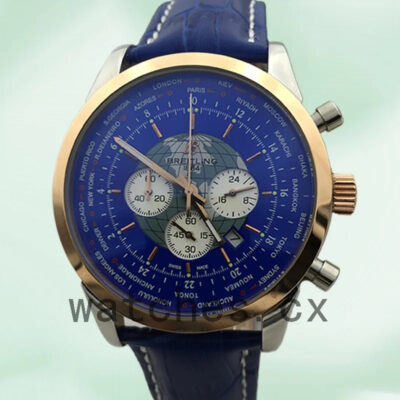 Breitling Transocean AB0510U4-002 Men’s 46mm Silver-tone Blue Dial Replica Watches