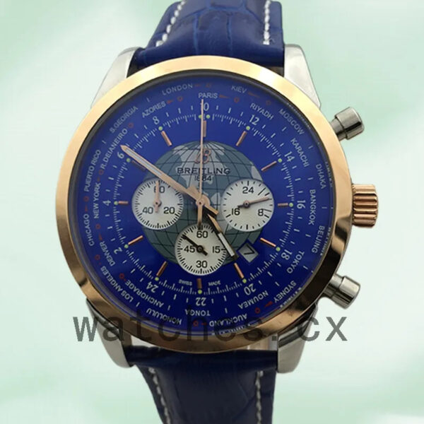 Breitling Transocean AB0510U4-002 Men’s 46mm Silver-tone Blue Dial Replica Watches