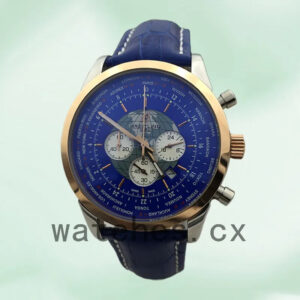 Breitling Transocean AB0510U4-002 Men’s 46mm Silver-tone Blue Dial Replica Watches