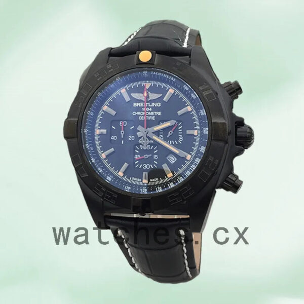 Breitling Chronomat Men’s MB0111C3 46mm Black Dial Leather Strap Replica Watches