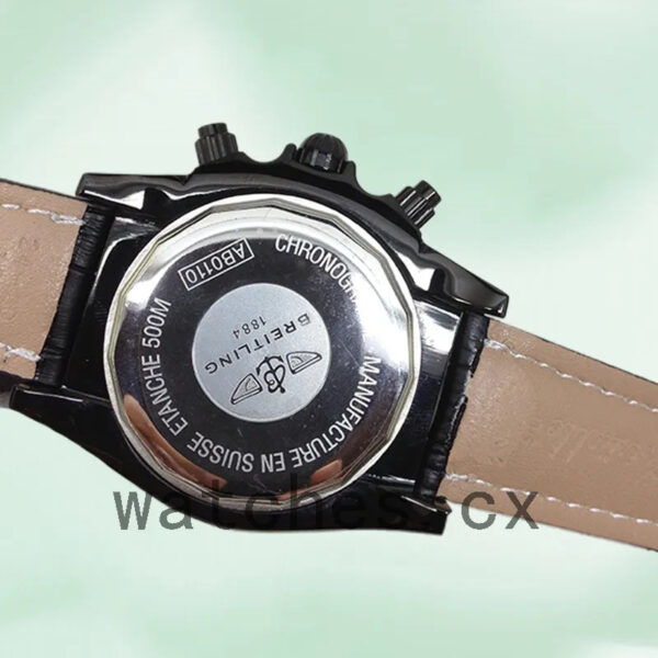 Breitling Chronomat Men’s MB0111C3 46mm Black Dial Leather Strap Replica Watches - Image 3