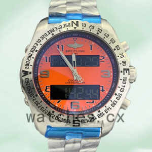 Breitling Professional 46mm Men’s ProfessionalOAL-003 Orange Dial Silver-tone Replica Watches