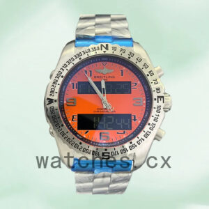 Breitling Professional 46mm Men’s ProfessionalOAL-003 Orange Dial Silver-tone Replica Watches