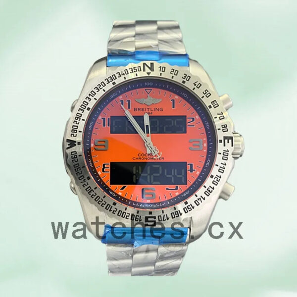 Breitling Professional 46mm Men’s ProfessionalOAL-003 Orange Dial Silver-tone Replica Watches