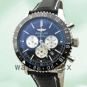 Breitling Chronoliner YB04601A 46mm Men’s Leather Strap Black Dial Replica Watches