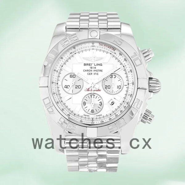 Breitling Chronomat 43mm AB0110 Men’s Silver-tone White Dial Replica Watches