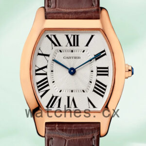 Cartier Tortue 30mm Ladies W1556362 Leather Strap White Dial Replica Watches