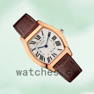 Cartier Tortue 30mm Ladies W1556362 Leather Strap White Dial Replica Watches