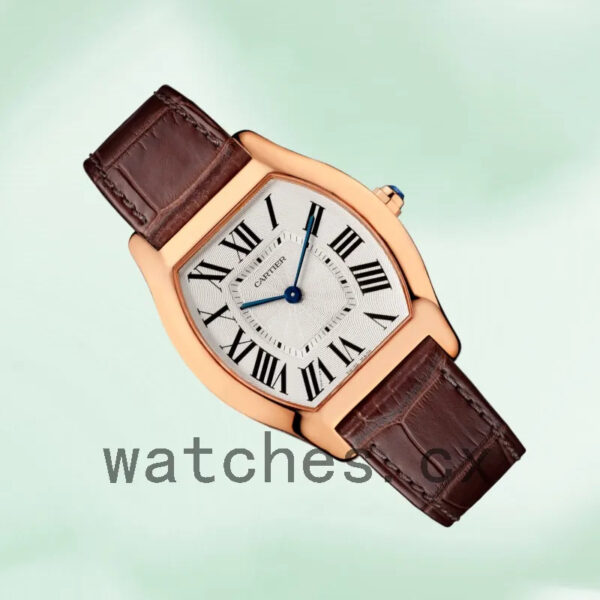 Cartier Tortue 30mm Ladies W1556362 Leather Strap White Dial Replica Watches