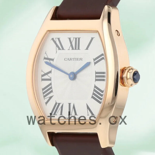 Cartier Tortue 30mm Ladies W1556362 Leather Strap White Dial Replica Watches