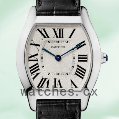 Cartier Tortue W1556363 30mm Ladies Leather Strap Silver-tone Replica Watches