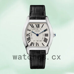 Cartier Tortue W1556363 30mm Ladies Leather Strap Silver-tone Replica Watches