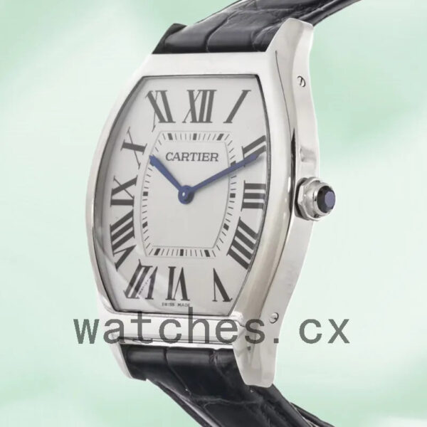 Cartier Tortue W1556363 30mm Ladies Leather Strap Silver-tone Replica Watches