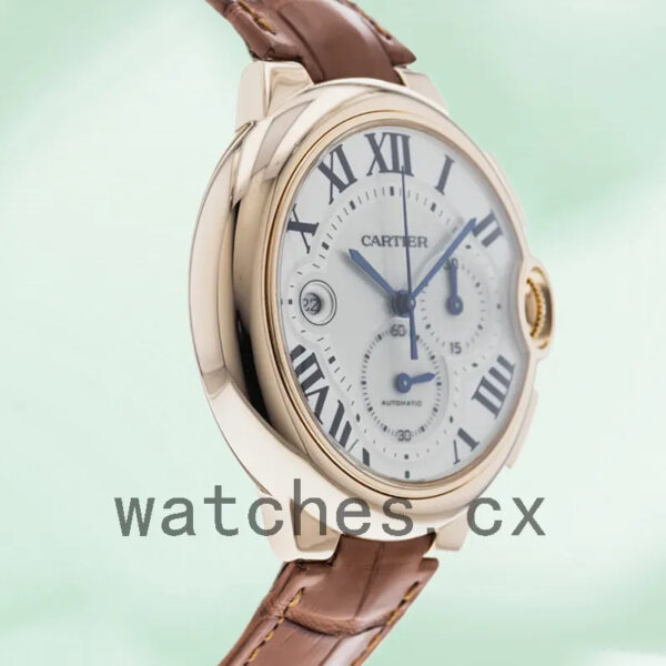 Cartier Ballon Bleu 47mm W6920009 Men’s Leather Strap Silver Dial Replica Watches - Image 3