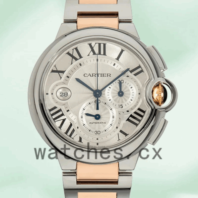 Cartier Ballon Bleu Men’s W6920075 47mm Bracelet Silver Dial Replica Watches