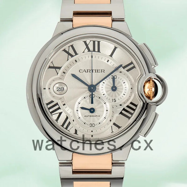 Cartier Ballon Bleu Men’s W6920075 47mm Bracelet Silver Dial Replica Watches
