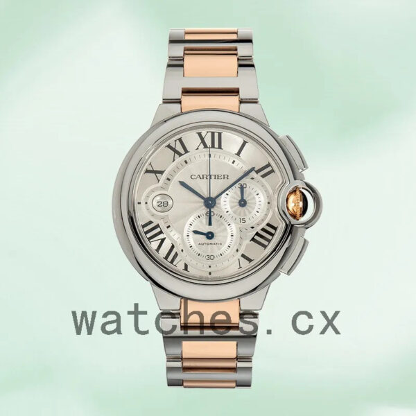 Cartier Ballon Bleu Men’s W6920075 47mm Bracelet Silver Dial Replica Watches - Image 2