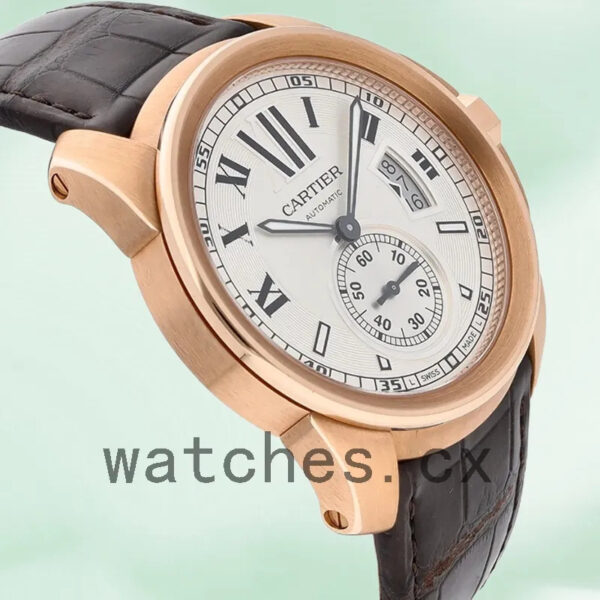 Cartier Calibre Men’s W7100009 42mm Leather Strap Replica Watches - Image 3
