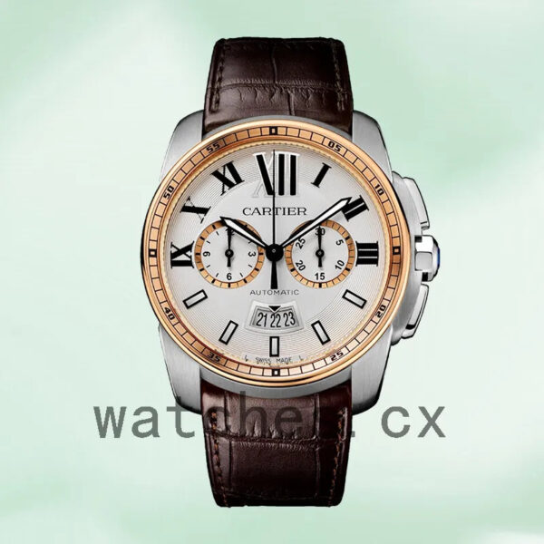 Cartier Calibre Men’s 42mm W7100043 Quartz Silver-tone Replica Watches - Image 2