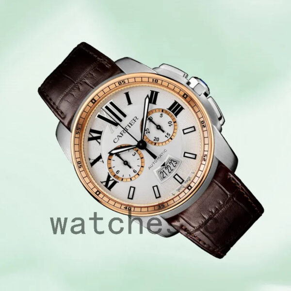 Cartier Calibre Men’s 42mm W7100043 Quartz Silver-tone Replica Watches - Image 3