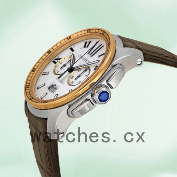 Cartier Calibre Men’s 42mm W7100043 Quartz Silver-tone Replica Watches - Image 4