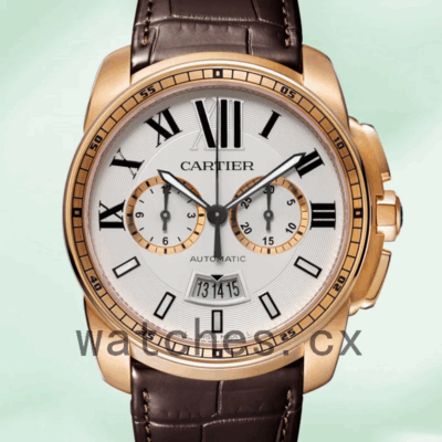Cartier Calibre 42mm W7100044 Men’s Quartz Rose Gold-tone Replica Watches