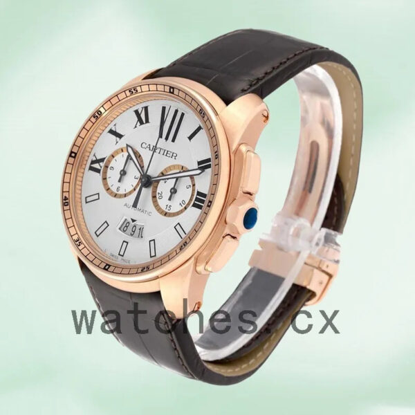 Cartier Calibre 42mm W7100044 Men’s Quartz Rose Gold-tone Replica Watches - Image 3