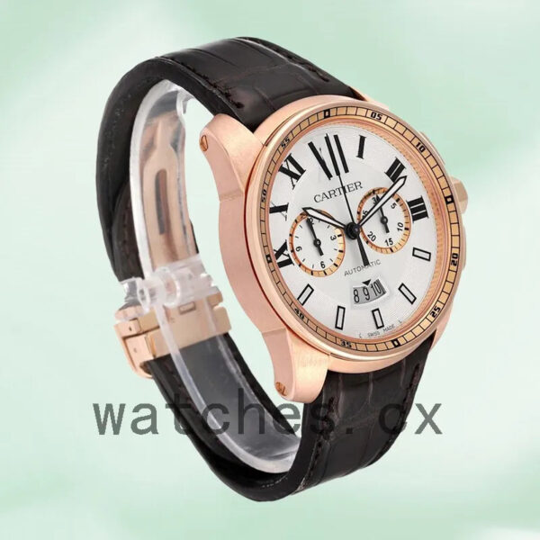 Cartier Calibre 42mm W7100044 Men’s Quartz Rose Gold-tone Replica Watches - Image 4