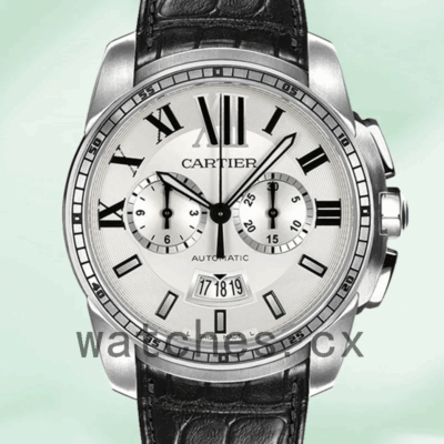 Cartier Calibre W7100046 42mm Men’s Leather Strap Replica Watches
