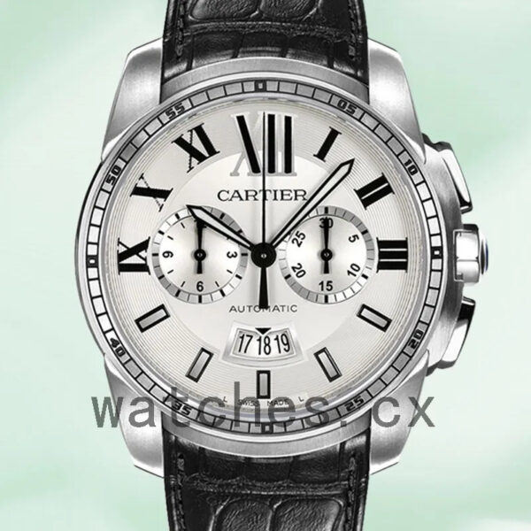 Cartier Calibre W7100046 42mm Men’s Leather Strap Replica Watches
