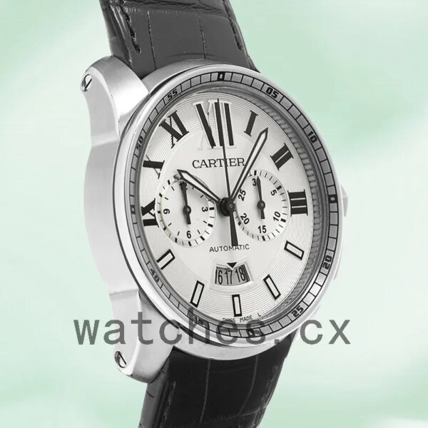 Cartier Calibre W7100046 42mm Men’s Leather Strap Replica Watches - Image 3