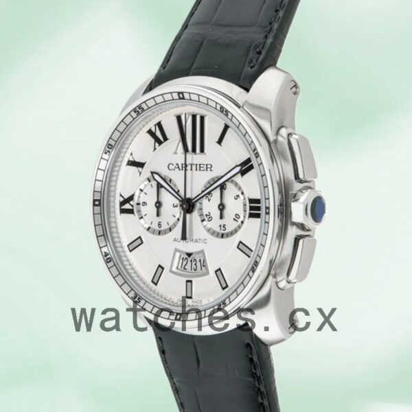 Cartier Calibre W7100046 42mm Men’s Leather Strap Replica Watches - Image 4