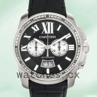 Cartier Calibre 42mm W7100060 Men’s Quartz Leather Strap Replica Watches