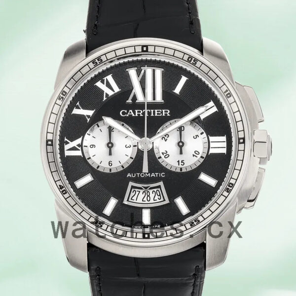 Cartier Calibre 42mm W7100060 Men’s Quartz Leather Strap Replica Watches