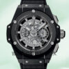 Hublot King Power Men 701.CI.0170 48mm Rubber Band Black Dial Replica Watches