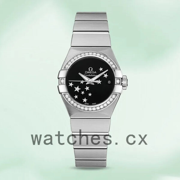 Omega Constellation 27mm Ladies 123.15.27.20.01.001 Black Dial Replica Watches - Image 2