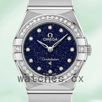 Omega Constellation 131.15.25.60.53.001 Ladies 27mm Blue Dial Quartz Replica Watches