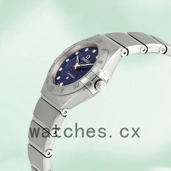 Omega Constellation 131.15.25.60.53.001 Ladies 27mm Blue Dial Quartz Replica Watches - Image 4
