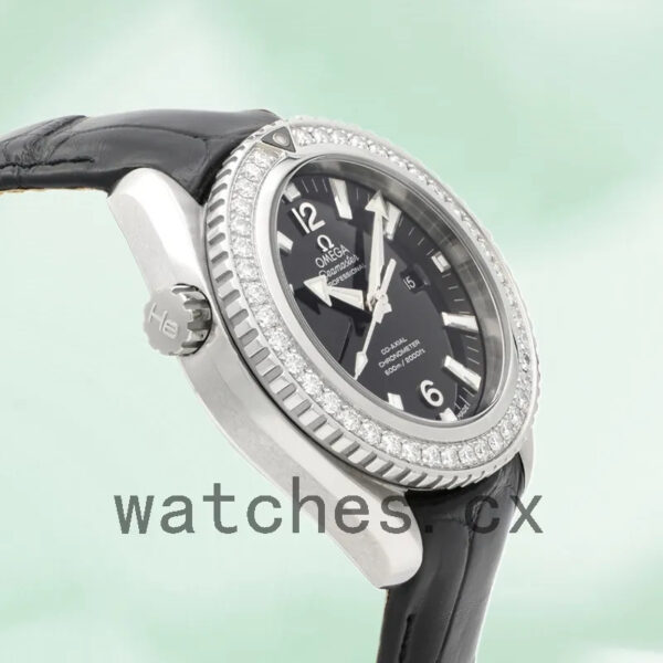 Omega Seamaster 35mm 232.18.38.20.01.001 Ladies Leather Strap Replica Watches - Image 4