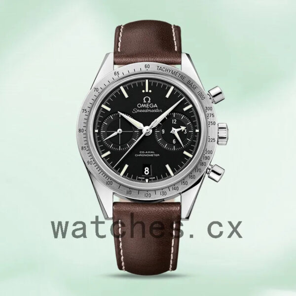 Omega Speedmaster 41mm Men 331.12.42.51.01.001 Silver-tone Leather Strap Replica Watches - Image 2